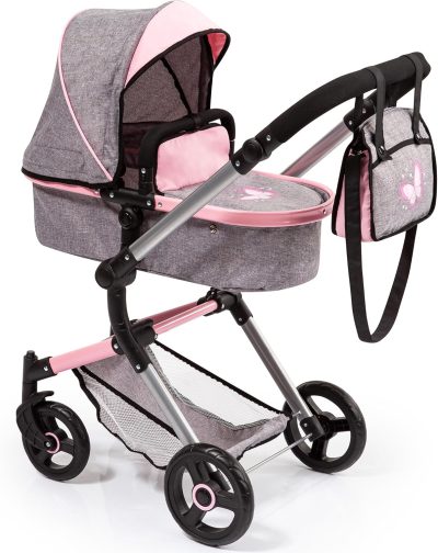 Bayer Design dúkkuvagn með svuntu og skiptitösku -Neo Vario Bleikur og Grár - Image 6