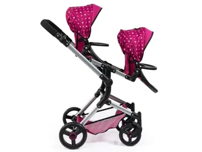 Bayer Design dúkkutvíburakerra með  skiptitösku Twin Neo - Vínrauður - Image 8